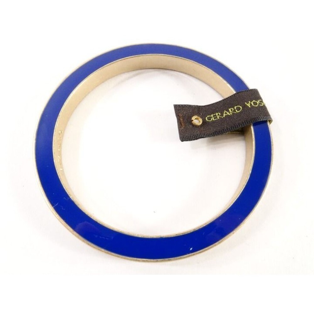 Gerard Yosca blue Enamel Gold Brass Bangle Bracelet  NWOT 150